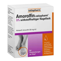 AMOROLFIN-ratiopharm 5 % aktiv ingrediens neglelakk, 3 ml