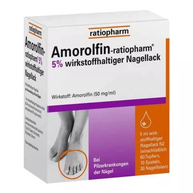 Amorolfine ratiopharm 5% - mot neglesopp, 5 ml Amorolfine ratiopharm 5% - mot neglesopp, 5 ml