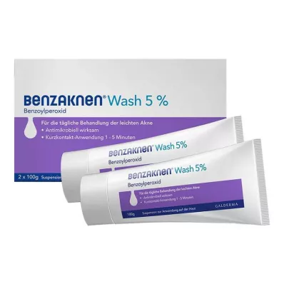 BENZAKNEN Vask 5 % suspensjon, 2X100 g BENZAKNEN Vask 5 % suspensjon, 2X100 g