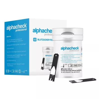 ALPHACHECK profesjonelle blodsukkerstrimler, 50 stk
