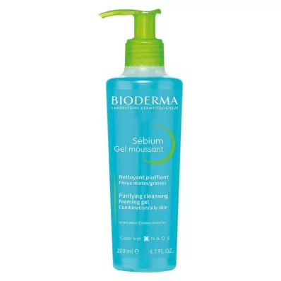Bioderma Sebium Gel Moussant rensegel for uren, fet, akne-utsatt hud, 200 ml