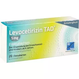 LEVOCETIRIZIN TAD 5 mg filmdrasjerte tabletter, 20 stk