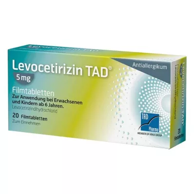 Levocetirizin TAD® 5 mg filmdrasjerte tabletter, 20 stk Levocetirizin TAD® 5 mg filmdrasjerte tabletter, 20 stk