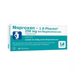NAPROXEN-1A Pharma 250 mg mot menstruasjonssmerter, 20 stk