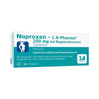 Naproxen - 1 A Pharma® 250 mg for menstruasjonssmerter, 20 stk Naproxen - 1 A Pharma® 250 mg for menstruasjonssmerter, 20 stk