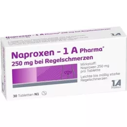 NAPROXEN-1A Pharma 250 mg mot menstruasjonssmerter, 30 stk