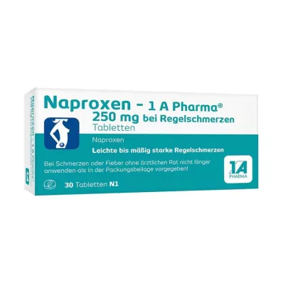 Naproxen - 1 A Pharma® 250 mg for menstruasjonssmerter, 30 stk Naproxen - 1 A Pharma® 250 mg for menstruasjonssmerter, 30 stk