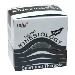 NASARA Kinesiologisk tape 5 cmx5 m svart, 1 stk