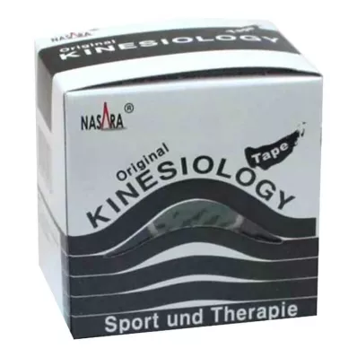 Nasara Kinesio Tape 5 cm x 5 m sort inkl. dispenserboks, 1 stk Nasara Kinesio Tape 5 cm x 5 m sort inkl. dispenserboks, 1 stk