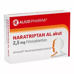 NARATRIPTAN AL akutt 2,5 mg filmdrasjerte tabletter, 2 stk