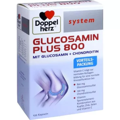 DOPPELHERZ Glukosamin Plus 800 systemkapsler, 120 kapsler