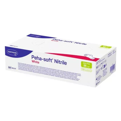 Peha Soft nitril hvite undersøkelseshansker pudderfrie ikke-sterile M, 100 stk Peha Soft nitril hvite undersøkelseshansker pudderfrie ikke-sterile M, 100 stk
