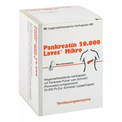 PANKREATIN 20 000 Laves Micro magsaftresistente harde kapsler, 50 stk PANKREATIN 20 000 Laves Micro magsaftresistente harde kapsler, 50 stk