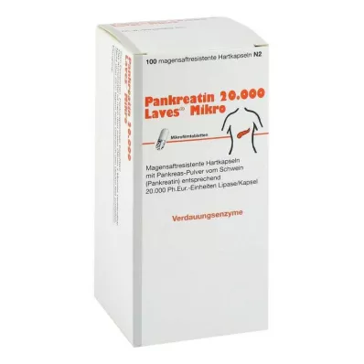 PANKREATIN 20 000 Laves Micro magsaftresistente harde kapsler, 100 stk