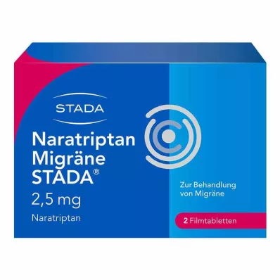 NARATRIPTAN Migrene STADA 2,5 mg filmdrasjerte tabletter, 2 stk NARATRIPTAN Migrene STADA 2,5 mg filmdrasjerte tabletter, 2 stk