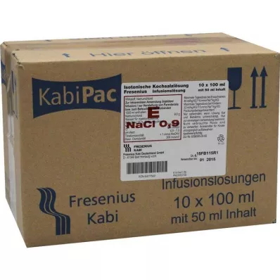 Isotonisk saltvannsløsning 100ml halvfylt, 10X50 ml