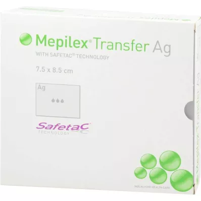 Mepilex Transfer Ag skumdressing 7,5x8,5cm, 10 stk