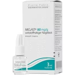 MICLAST 80 mg/g neglelakk som inneholder virkestoff, 3 ml