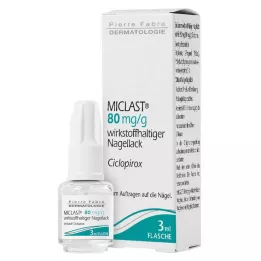 MICLAST 80 mg/g neglelakk som inneholder virkestoff, 3 ml