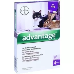 ADVANTAGE 80 mg for store katter og kaniner, 4X0,8 ml