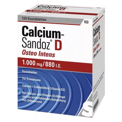 CALCIUM SANDOZ D Osteo intensive tyggetabletter, 120 stk