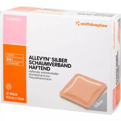 Allevyn sølvskumdressing 9,5x11 cm lim, 12 stk