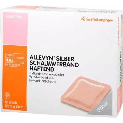 Allevyn sølvskumdressing 12x13 cm lim, 12 stk
