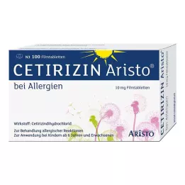 Cetirizine Aristo for allergi 10 mg filmdrasjerte tabletter, 100 stk