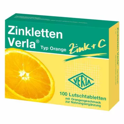 Zinkletten Verla Appelsinpastiller, 100 stk