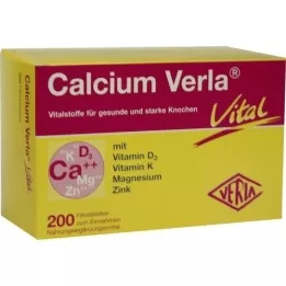 CALCIUM VERLA Vital filmdrasjerte tabletter, 200 stk