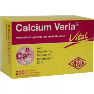 CALCIUM VERLA Vital filmdrasjerte tabletter, 200 stk CALCIUM VERLA Vital filmdrasjerte tabletter, 200 stk