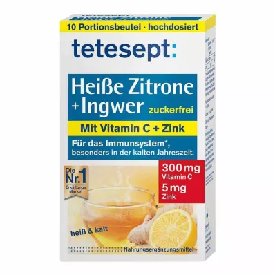 TETESEPT varm sitron med ingefær, fersk sukkerpulver, 10X3 g TETESEPT varm sitron med ingefær, fersk sukkerpulver, 10X3 g