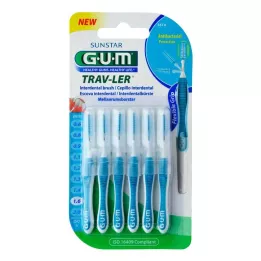 GUM TRAV-LER 1,6 mm gran blå interdental+6kapper, 6 stk