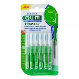 GUM TRAV-LER 1,1 mm gran grønn interdental+6kapper, 6 stk