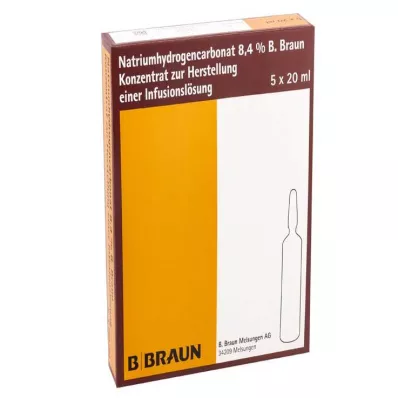 NATRIUMHYDROGENCARBONAT B.Braun 8,4 % glass, 5X20 ml NATRIUMHYDROGENCARBONAT B.Braun 8,4 % glass, 5X20 ml