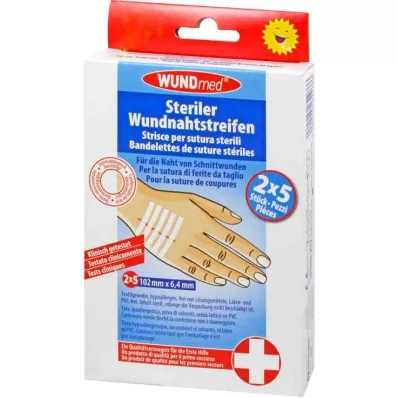 WUNDNAHTSTREIFEN 6,4x102 mm, 2X5 stk WUNDNAHTSTREIFEN 6,4x102 mm, 2X5 stk