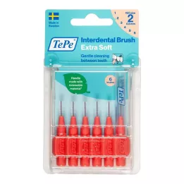 TEPE Interdentalbørste x-soft 0,5 mm ISO 2 røde, 6 stk