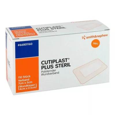 CUTIPLAST Plus steril 5x7 cm bandasje, 110 stk CUTIPLAST Plus steril 5x7 cm bandasje, 110 stk