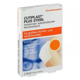 CUTIPLAST Plus steril 5x7 cm bandasje, 5 stk