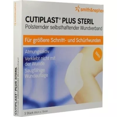 CUTIPLAST Plus steril 7,8x10 cm bandasje, 5 stk