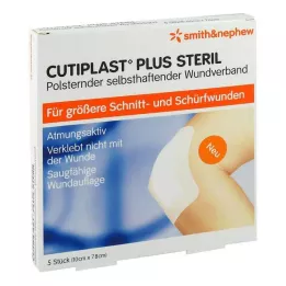 Cutiplast Plus steril 7,8x10 cm bandasje, 5 stk