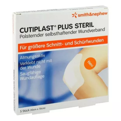 Cutiplast Plus steril 7,8x10 cm bandasje, 5 stk Cutiplast Plus steril 7,8x10 cm bandasje, 5 stk
