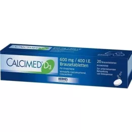 CALCIMED D3 600 mg/400 IE brusetabletter, 20 stk