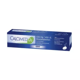 CALCIMED D3 600 mg/400 IE brusetabletter, 20 stk