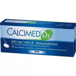CALCIMED D3 600 mg/400 IE brusetabletter, 40 stk