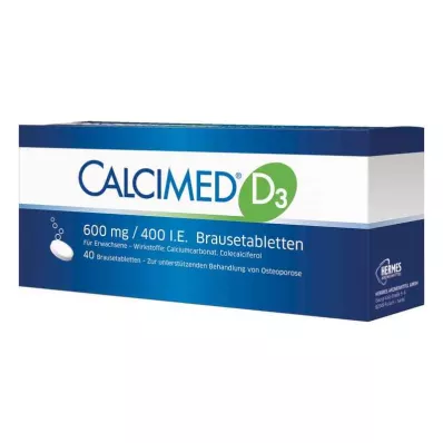 CALCIMED D3 600 mg/400 IE brusetabletter, 40 stk CALCIMED D3 600 mg/400 IE brusetabletter, 40 stk