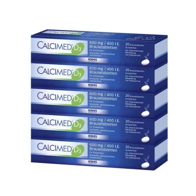 CALCIMED D3 600 mg/400 IE brusetabletter, 100 stk CALCIMED D3 600 mg/400 IE brusetabletter, 100 stk