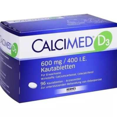 CALCIMED D3 600 mg/400 IE tyggetabletter, 96 stk