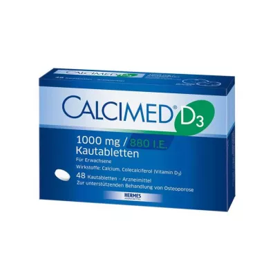CALCIMED D3 1000 mg/880 IE tyggetabletter, 48 stk