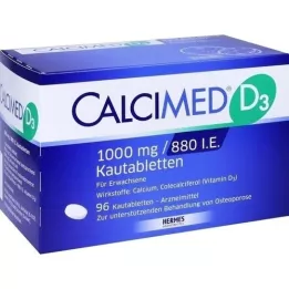 CALCIMED D3 1000 mg/880 IE tyggetabletter, 96 stk